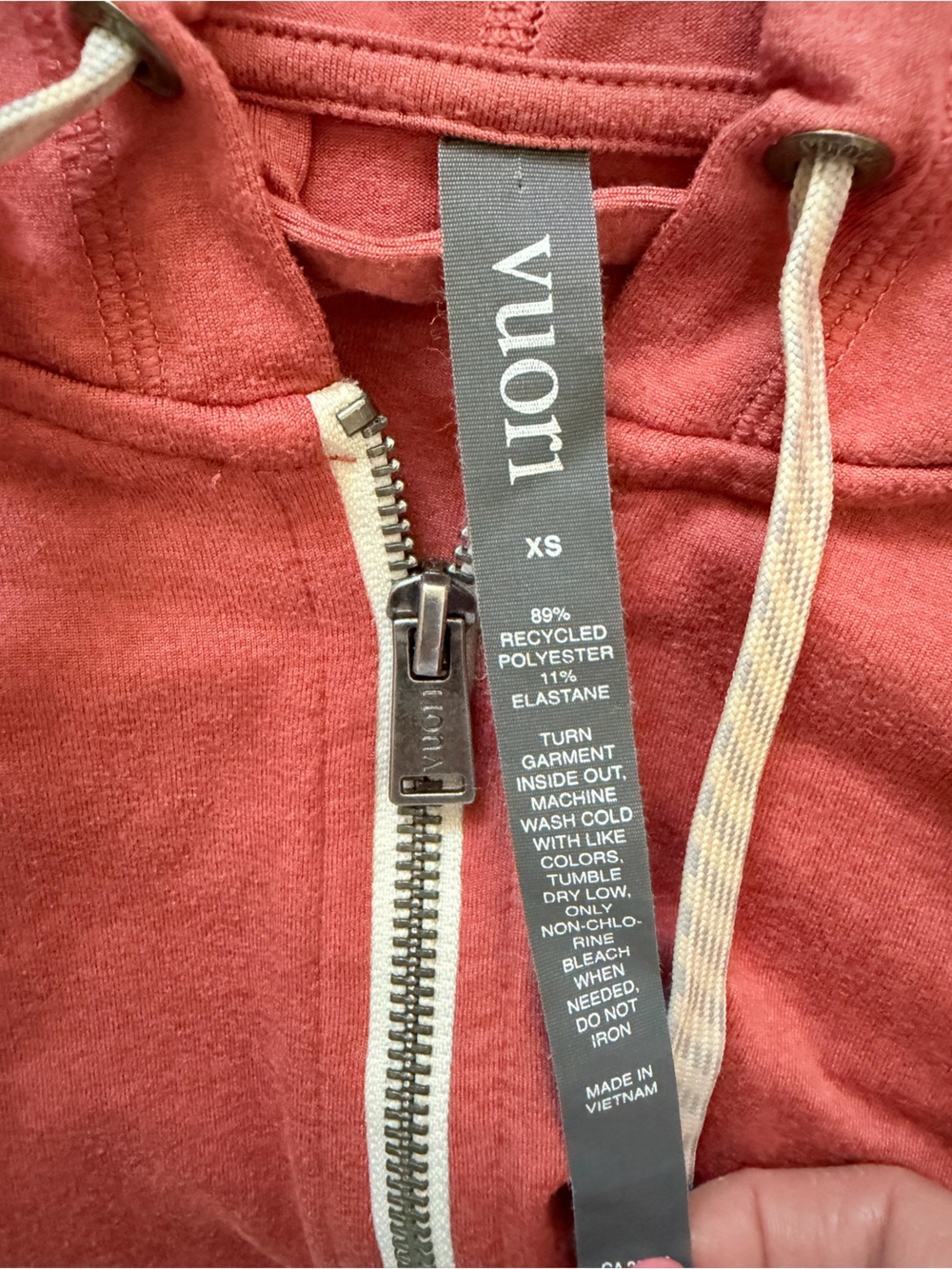 Vuori Women’s Halo Performance Full Zip Hoodie Heather Rose Pink XS